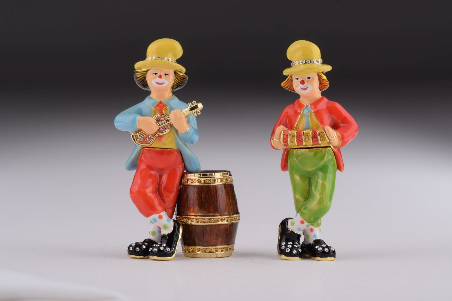 Two Circus Clowns Playing Music