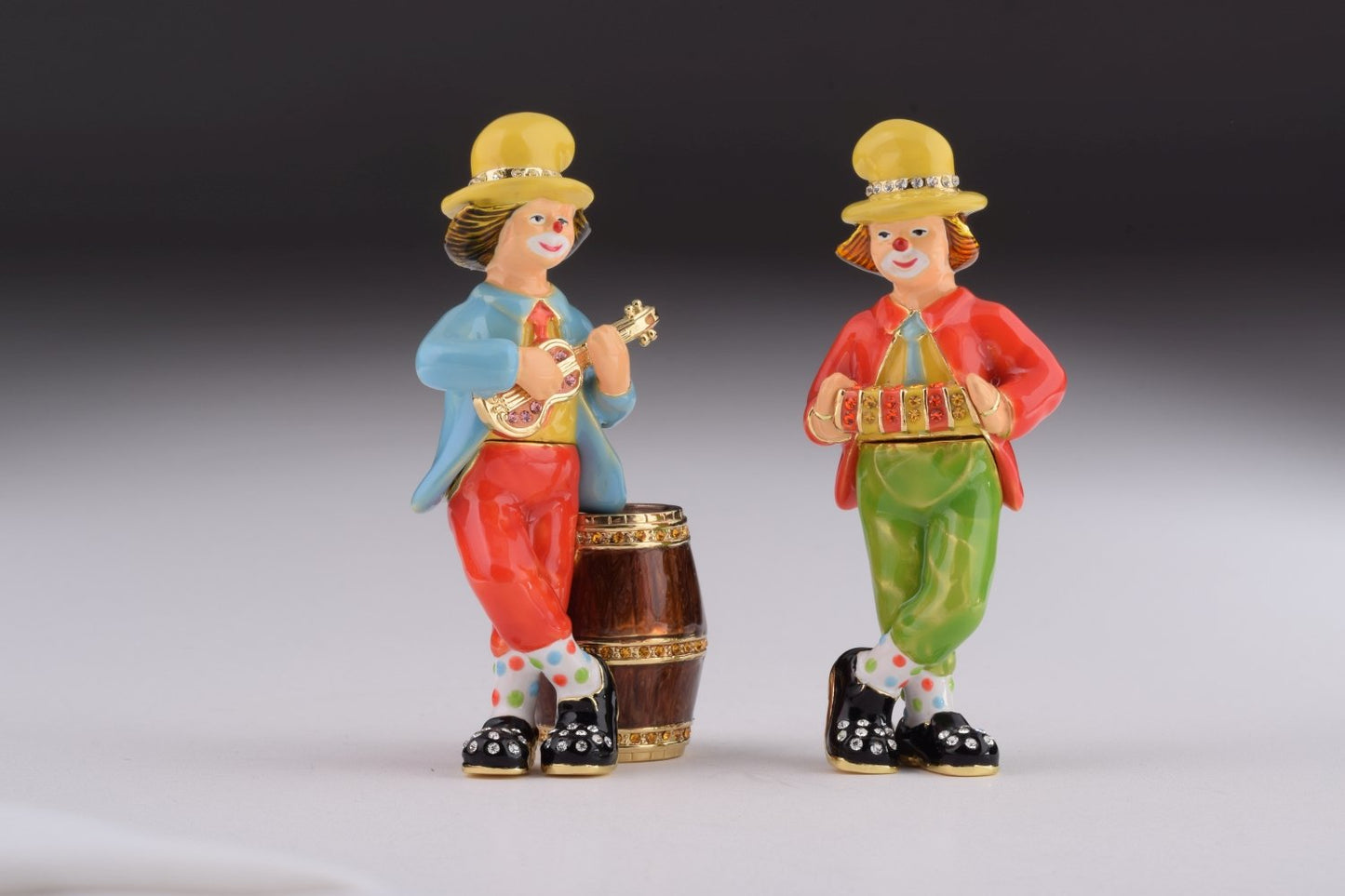 Two Circus Clowns Playing Music