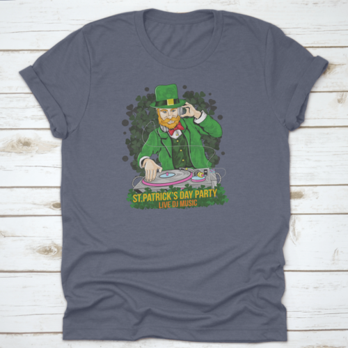 Clover Elf As Dj Of The Day T Shirt Design With Text" St. Patrick'S