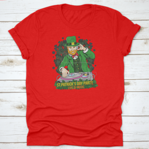 Clover Elf As Dj Of The Day T Shirt Design With Text" St. Patrick'S