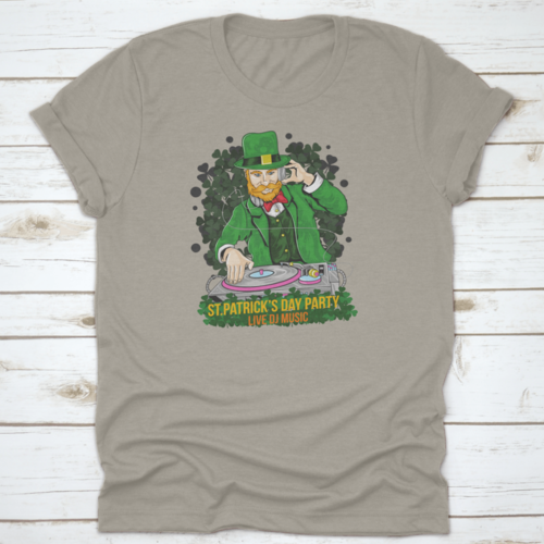 Clover Elf As Dj Of The Day T Shirt Design With Text" St. Patrick'S