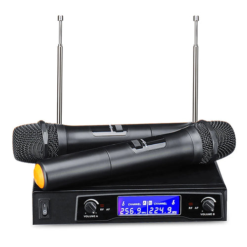 Karaoke Microphones UHF Professional 2 CH Cordless Dual Handheld