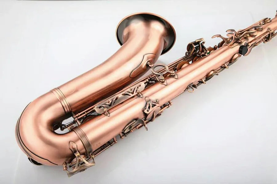 High Grade Red Bronze Sax Bb Tenor Saxophone Carved Pattern Woodwind
