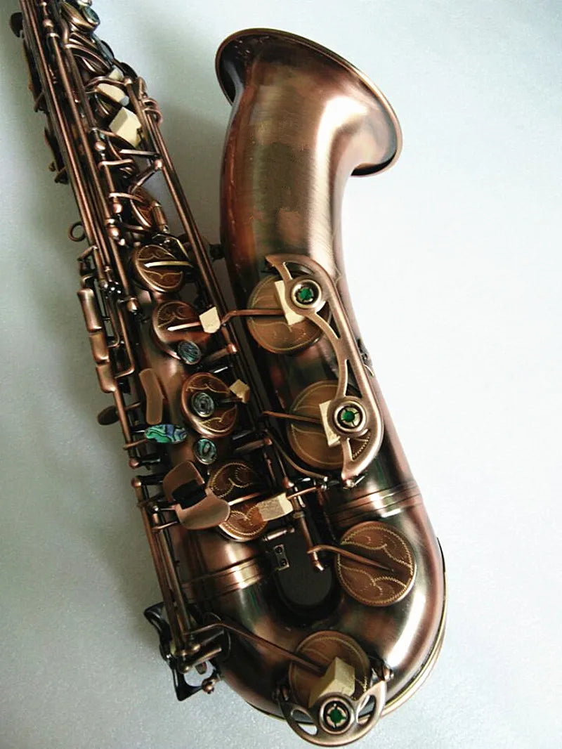New Antique Copper Tenor Sax Bb Flat Saxophone Instrument Dedicated