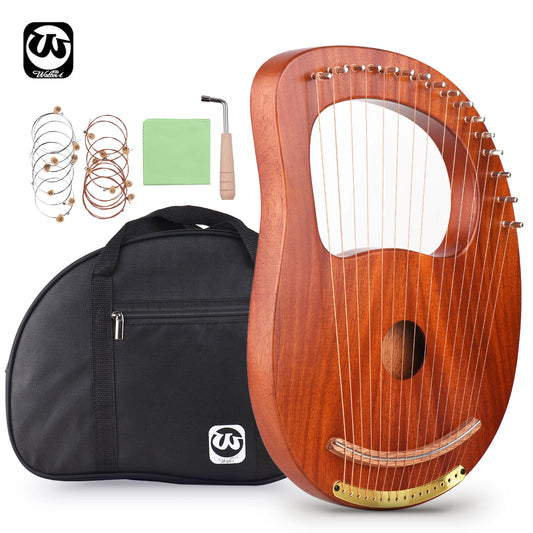 Walter.t WH-16 16-String Wooden Lyre Harp Metal Strings Solid Wood