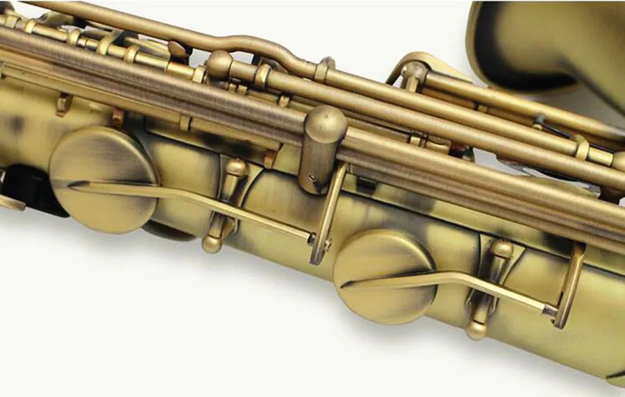 Professional Tenor Saxophone Bb Brass Antique Copper Abalone Music