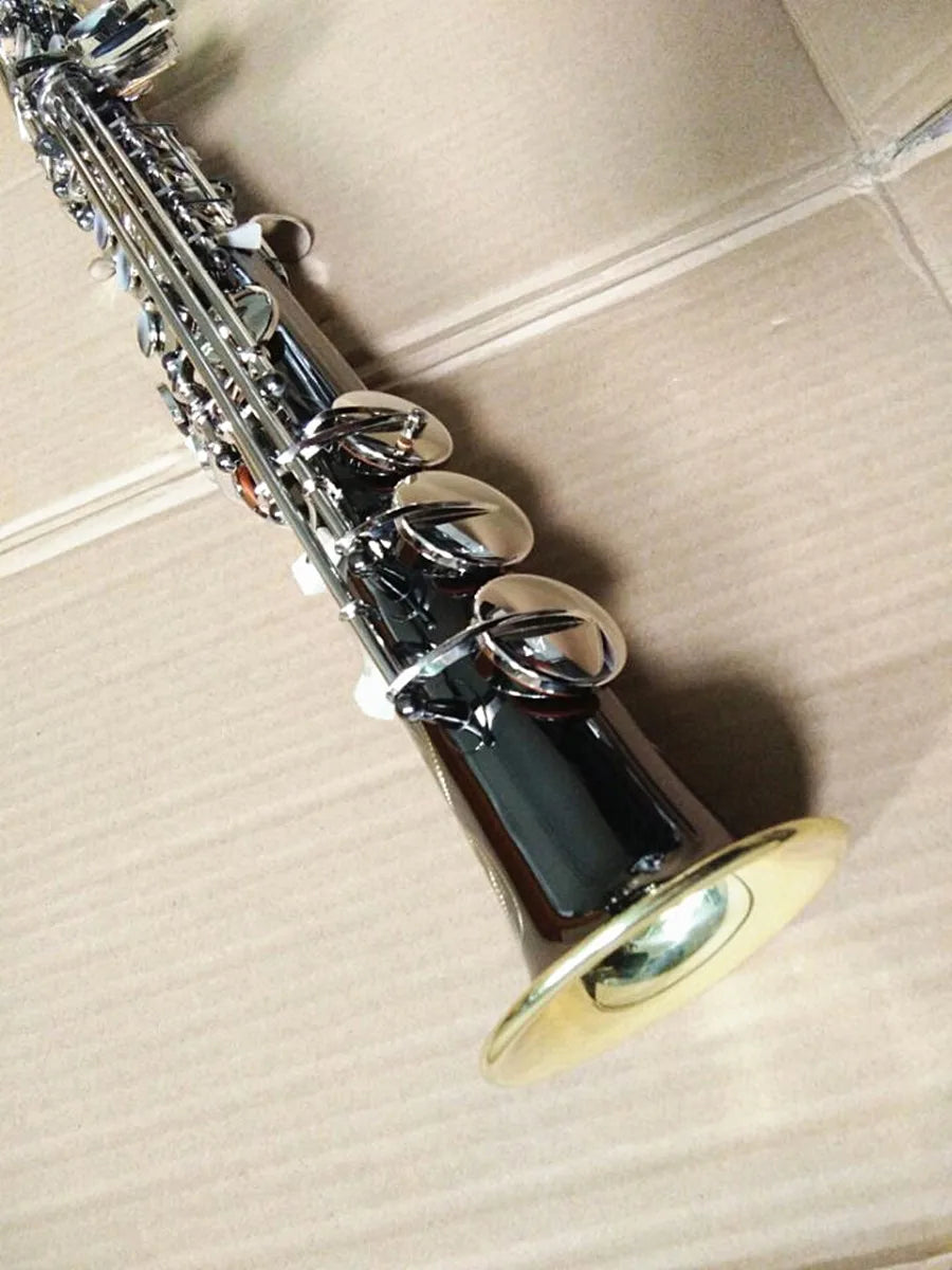 Soprano Saxophone Bb Flat Woodwind Instrument Brass Straight Black