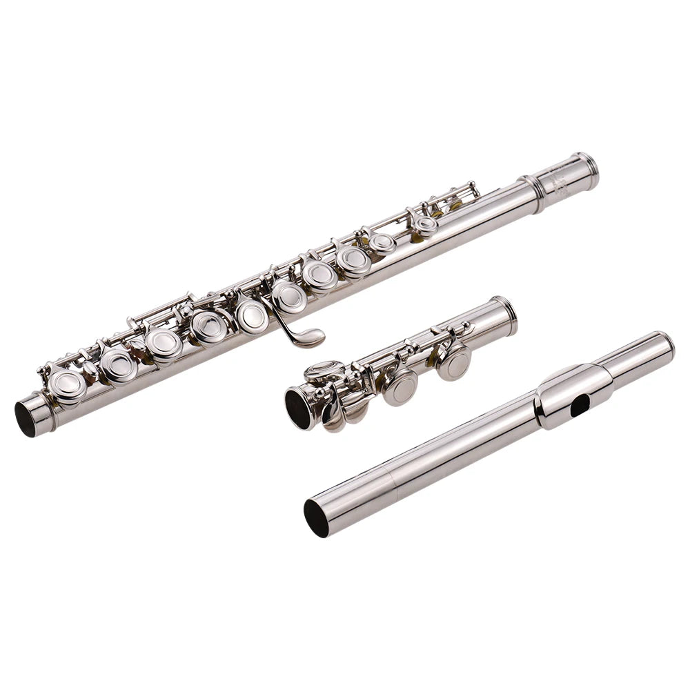 Western Concert Flute Nickel Plated 16 Holes C Key Cupronickel