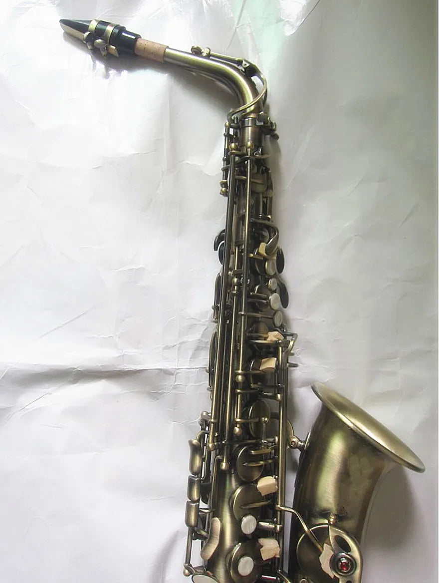 High Grade Antique Finish Eb E-flat Alto Saxophone Sax Shell Key Carve