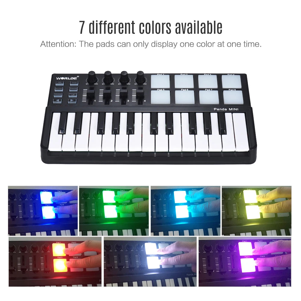 WORLDE Panda MIDI Controller Keyboard Instrument MINI 25-Key