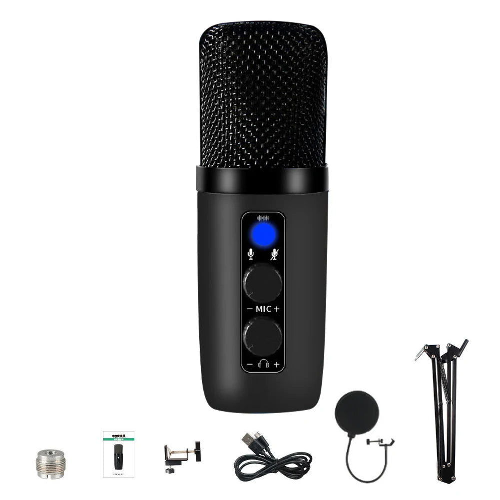 RGB USB Microphone Condenser 192KHz/24bit Recording Microphone with