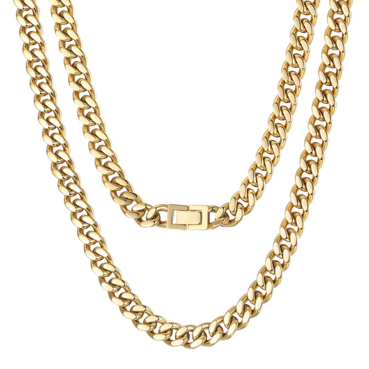 10mm Gold Hip Hop Cuban Chain Necklace