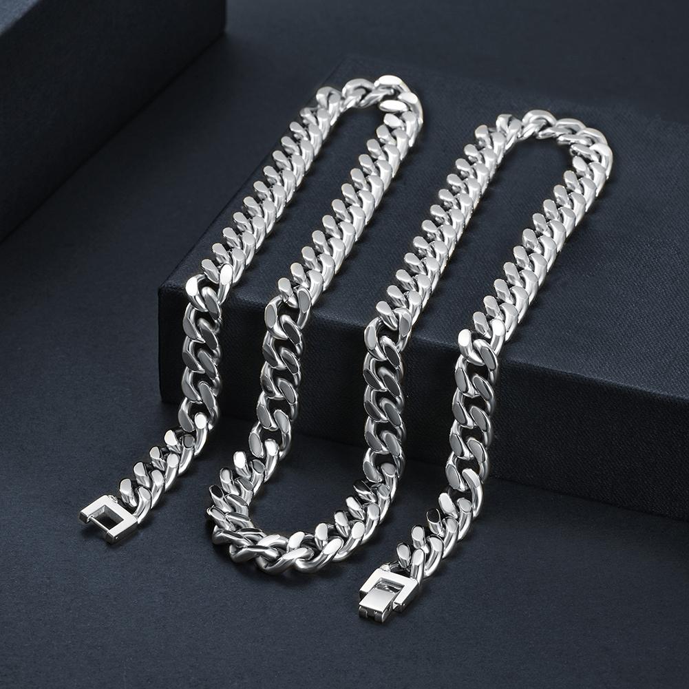 10mm Silver Hip Hop Cuban Chain Necklace