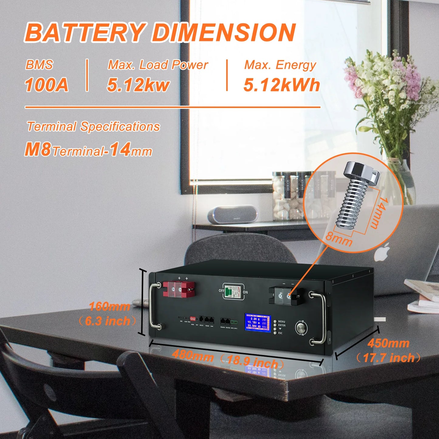 New 48V 100Ah LiFePo4 Battery Pack 51.2V 5kw Lithium Iron Phosphate Batteries 16S 100A Built-in BMS 48V 50AH 200AH Pack No Tax