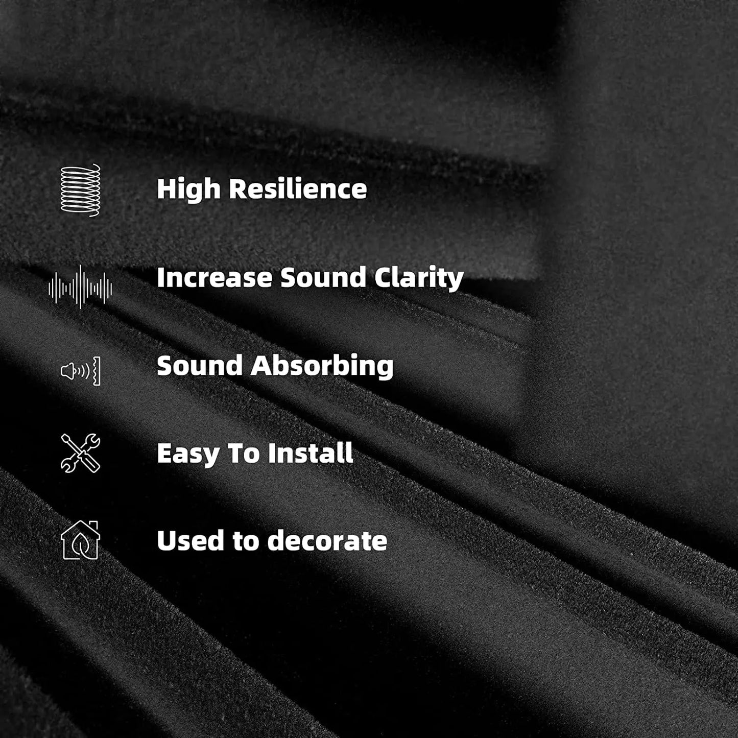 12/24Pcs 25x25x5cm Studio Acoustic Foam Panels Sound Creative Irregularity Soundproof Foam Sponge Pad Absorption KTV Room Wall