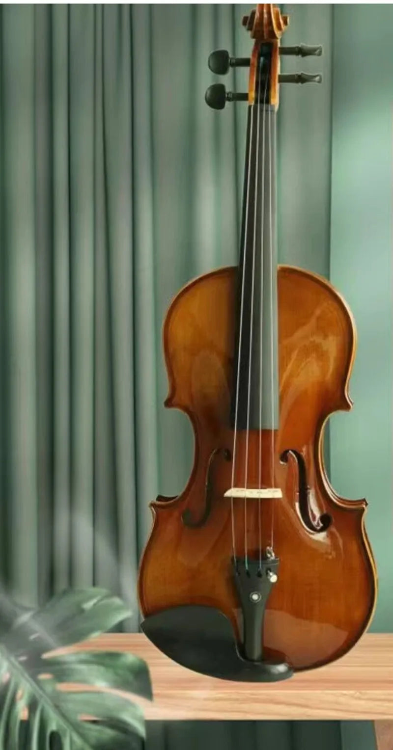 Original Handmade Violin 4/4 European Natural Tiger Stripes Maple