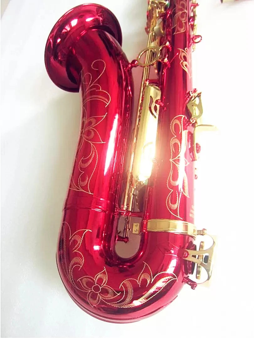 New High-quality Tenor Sax Suzuki B-Flat Saxophone Rose red gold brass
