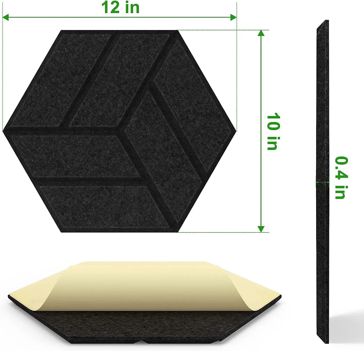 12 Pcs Self-adhesive Sound Proof Foam Panel Acoustic Panels Hexagon Design Wall Panel Sound Absorbing Soundproof  Sound Proofing