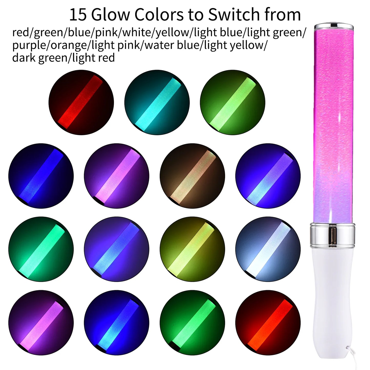 LED Glow Stick Party Stick 15-Color Concert Flashing Light 15 Colors