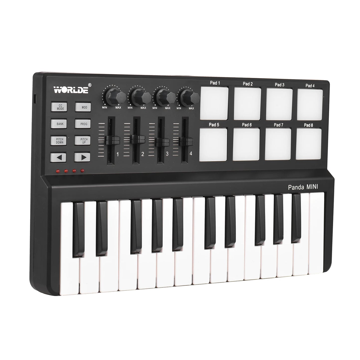 WORLDE Panda mini Portable 25-Key USB MIDI Keyboard and Drum Pad MIDI