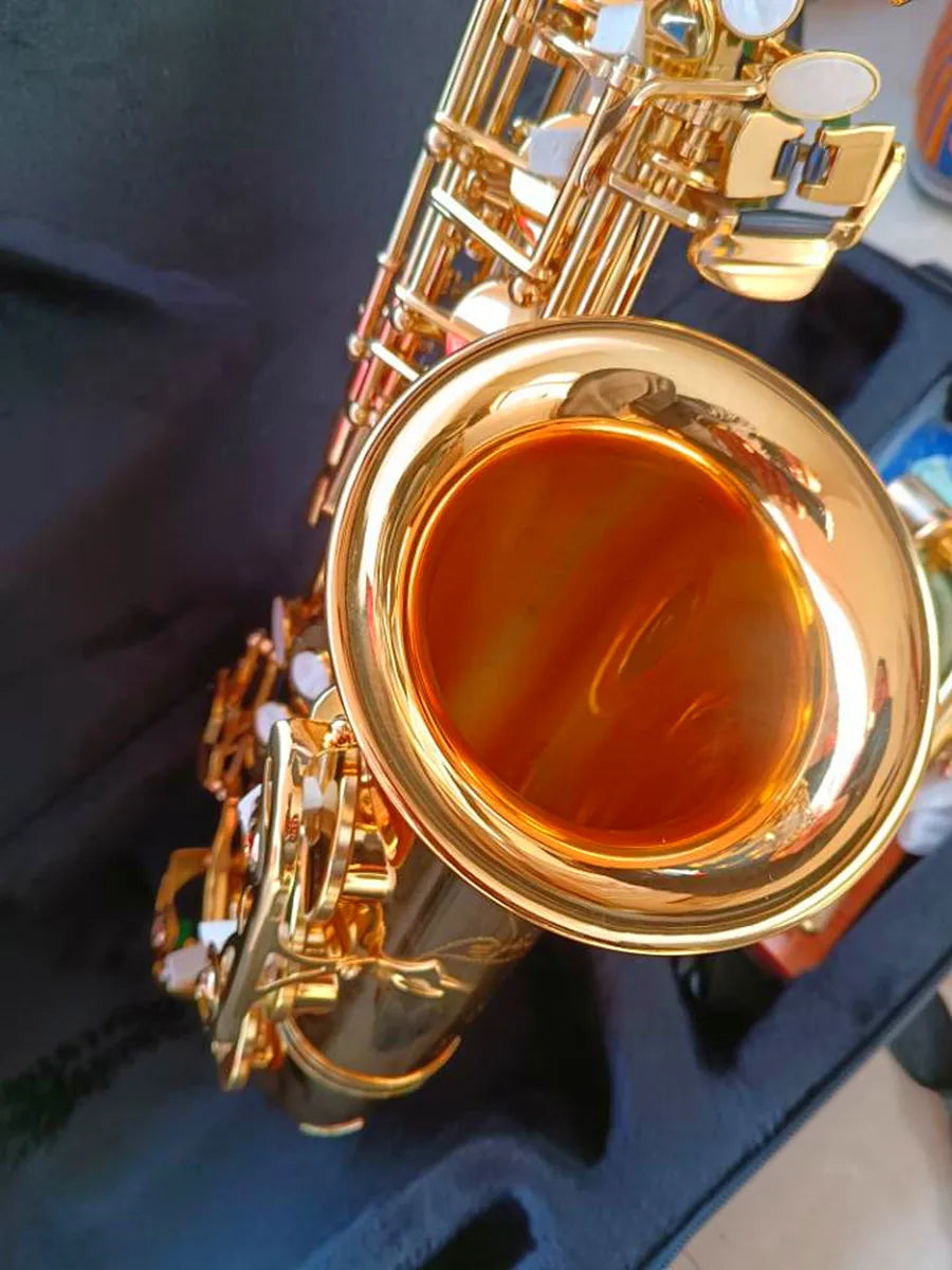 High-Quality Eb Alto Saxophone E-Flat Brass Gold Sax Performance