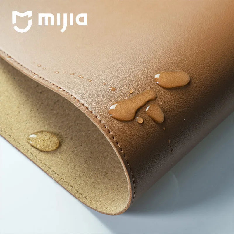Mijia Office Mouse Pad Double Layer Solid Color Leather Cork Gaming Desk Dirt Resistant Large Gaming Waterproof Mouse Pad