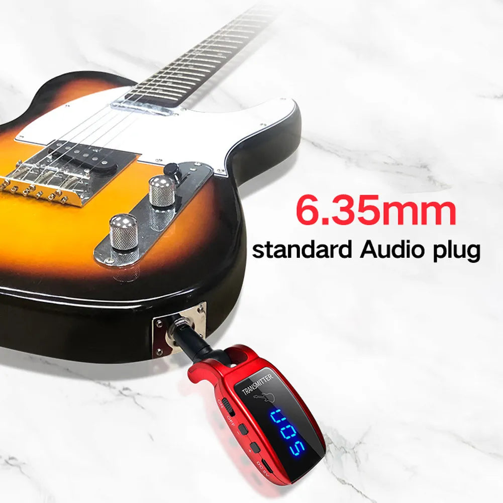 Wireless Guitar System Rechargeable Guitar Transmitter Receiver Set Electric Guitar Bass Pick Up Guitar Accessories