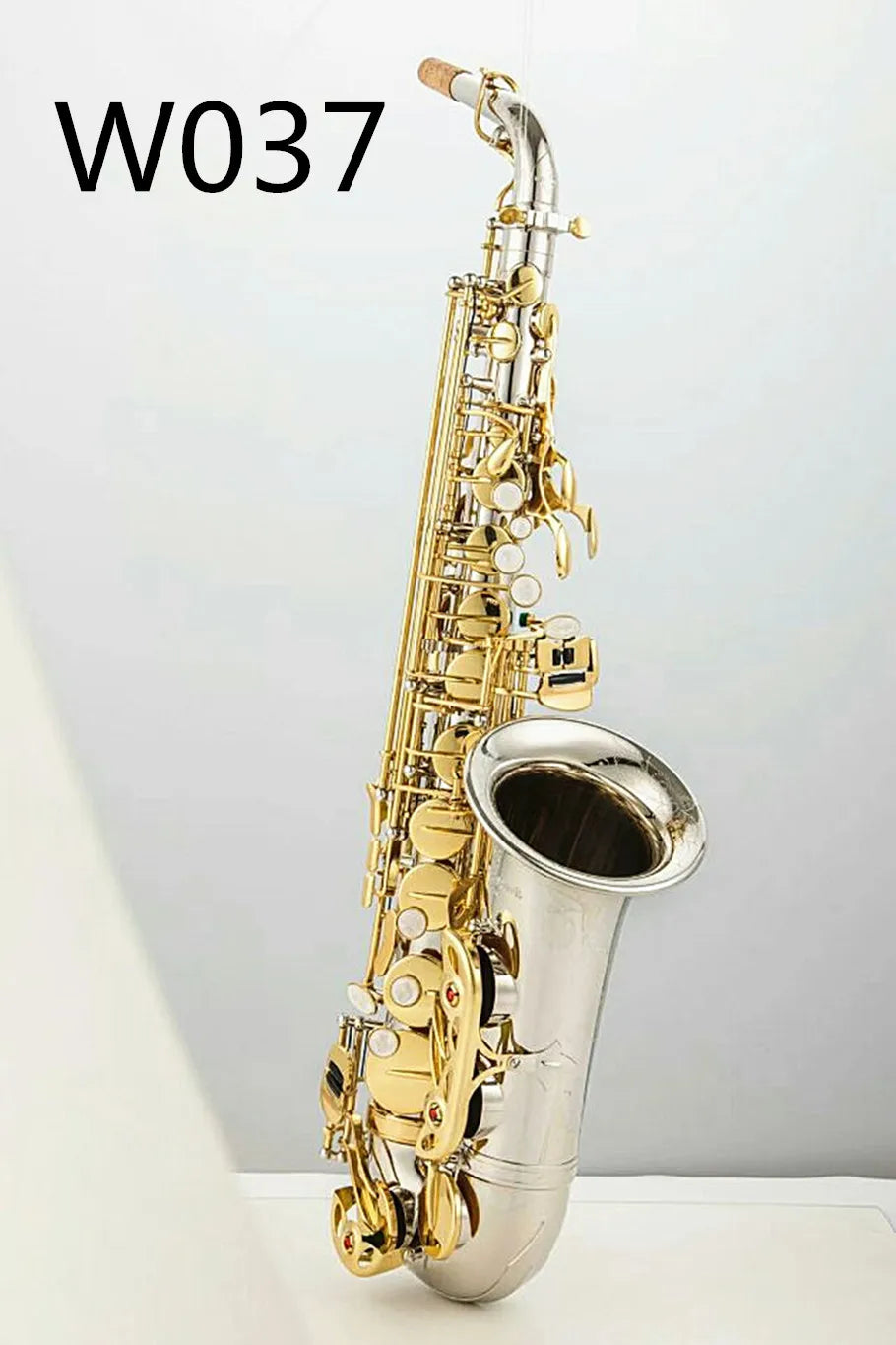 Brand New Alto Sax WO37 Eb Flat Saxophone Nickel Plated Gold Key
