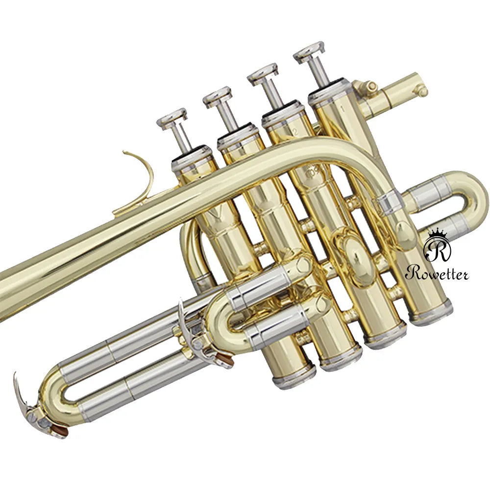 Professional High trumpet Bb Piccolo Trumpet Brass Gold Silver Lacquer