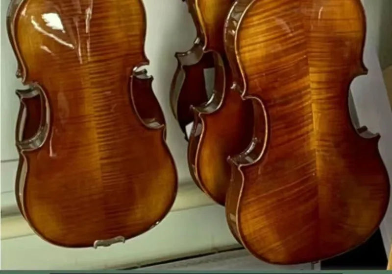Original Handmade Violin 4/4 European Natural Tiger Stripes Maple