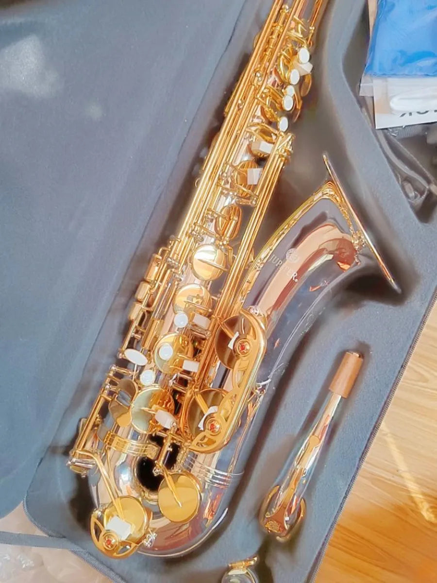 Brand NEW Jupiter Tenor Saxophone Nickel plated silver Gold Key