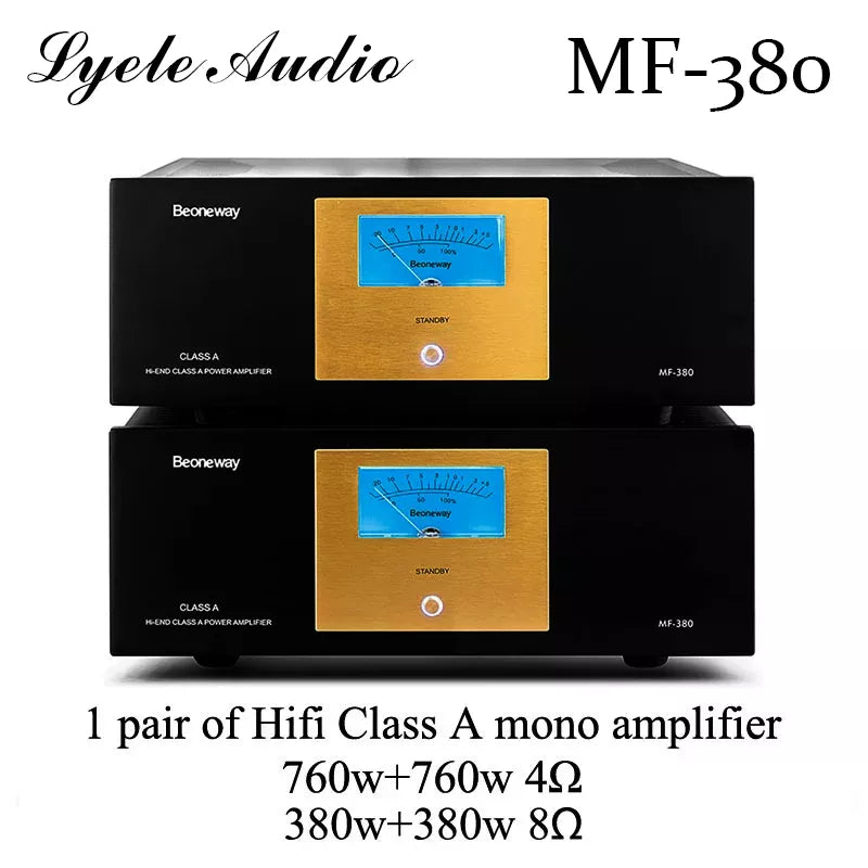 Lyele MF-380 Power Amplifier 1pair Single-ended Class A 760W HIFI High-end Audiophile Post Amplifier