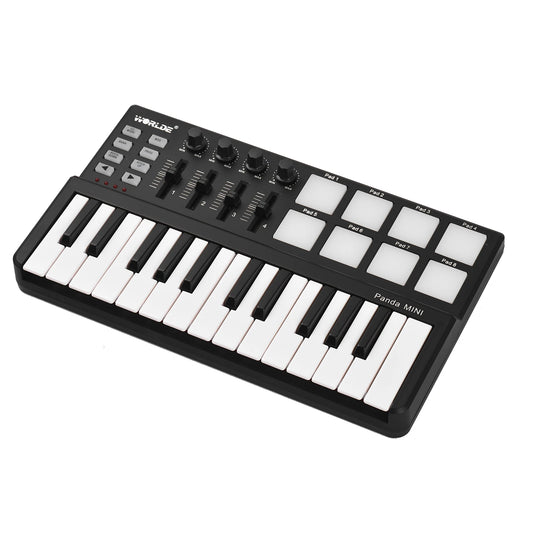 WORLDE Panda mini Portable 25-Key USB MIDI Keyboard and Drum Pad MIDI
