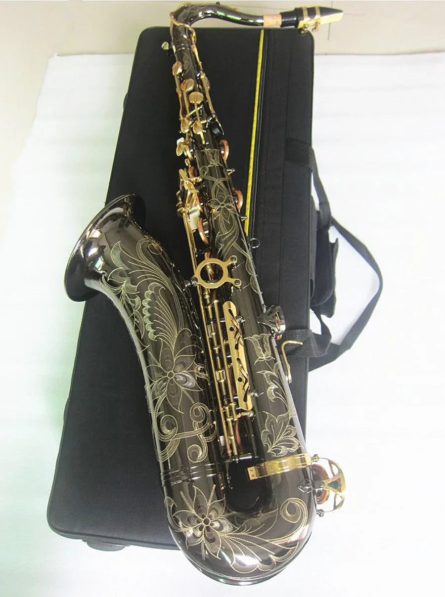 New Tenor Saxophone Bb Electroplated black nickel Music instrument