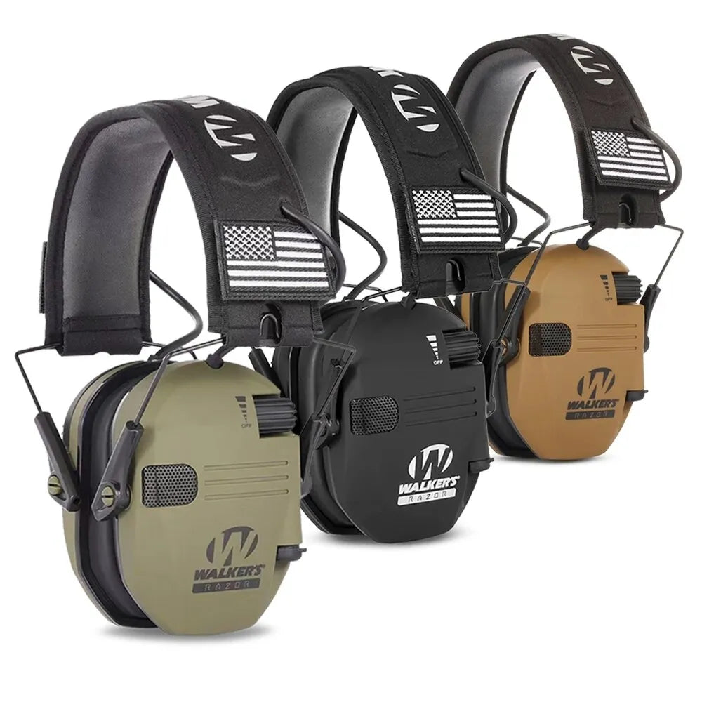 Electronic Earmuff for Walker's Razor Slim Ultra Low Profile Compact Design Adjustable Range Shooting Hunting Hearing Protection