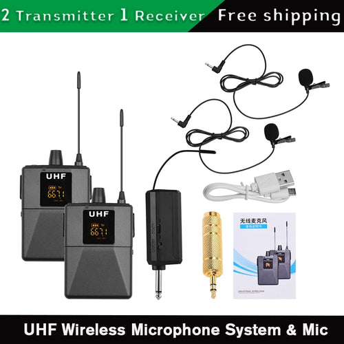 UHF Wireless Microphone System & Mic Body-pack Transmitter and