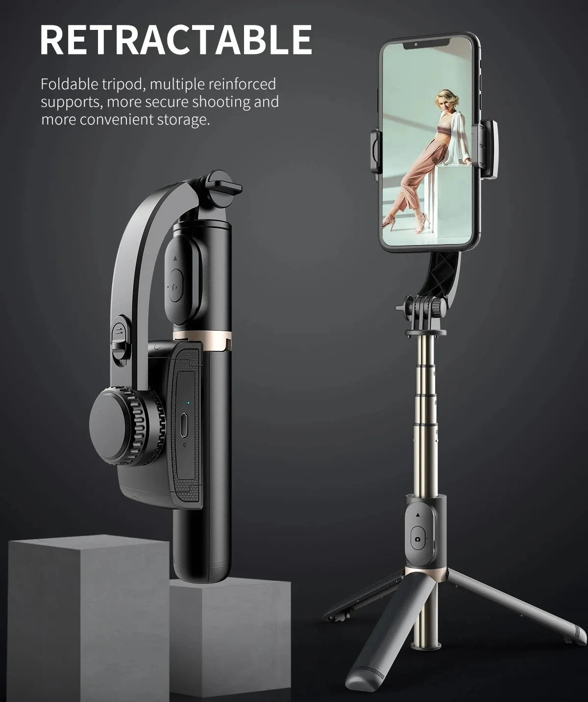 COOL DIER 2023 NEW Phone Gimbal stabilizer Wireless Bluetooth selfie stick tripod Stabilizer holder bracket For Smartphone live