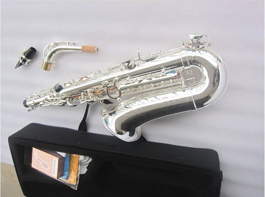 Alto Eb Saxophone Brass Silver Plated Professional Woodwind Instrument