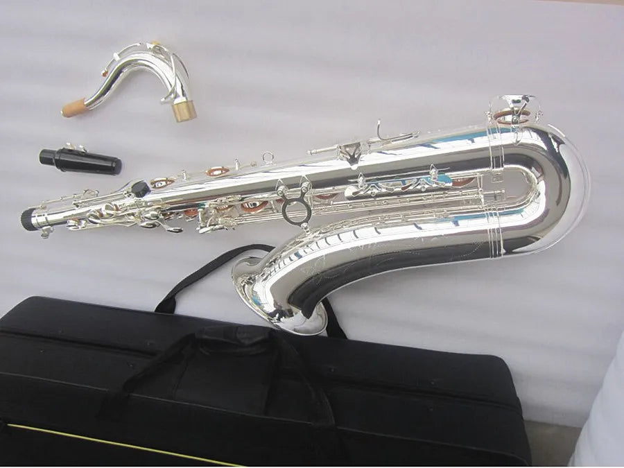New Bb Tenor Saxophone Surface Silvering Plated Sax With Bakelite