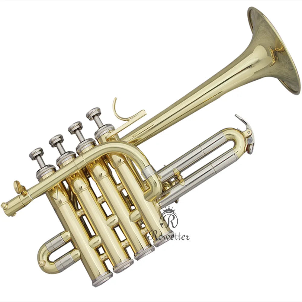 Professional High trumpet Bb Piccolo Trumpet Brass Gold Silver Lacquer