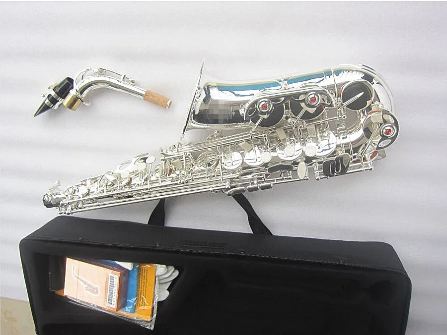 Alto Eb Saxophone Brass Silver Plated Professional Woodwind Instrument