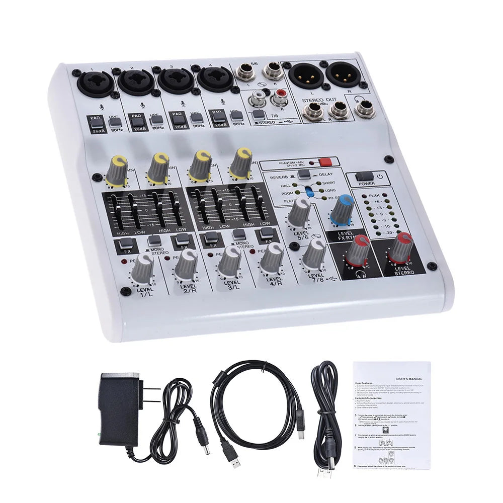 AM-6R 8-Channel Digital Audio Mixer Mixing Console Built-in 48V
