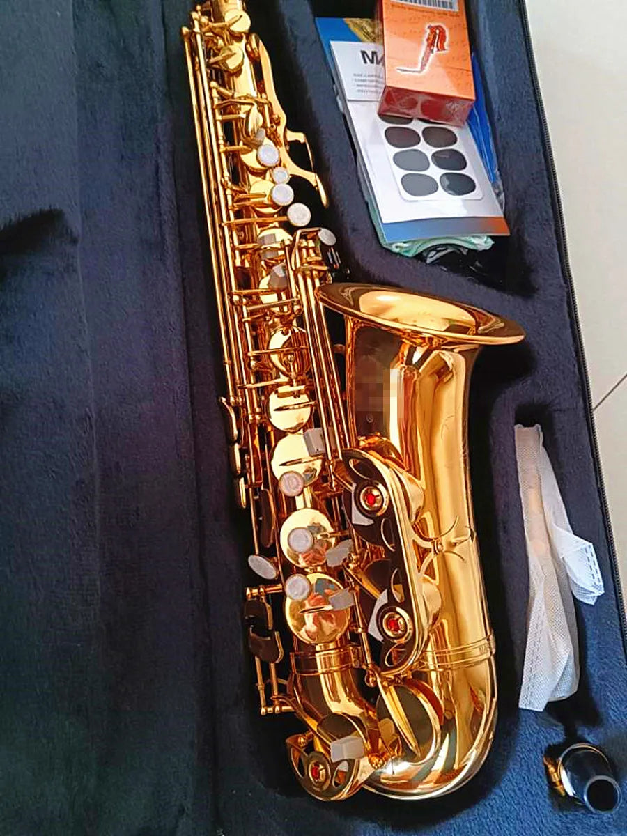 High-Quality Eb Alto Saxophone E-Flat Brass Gold Sax Performance