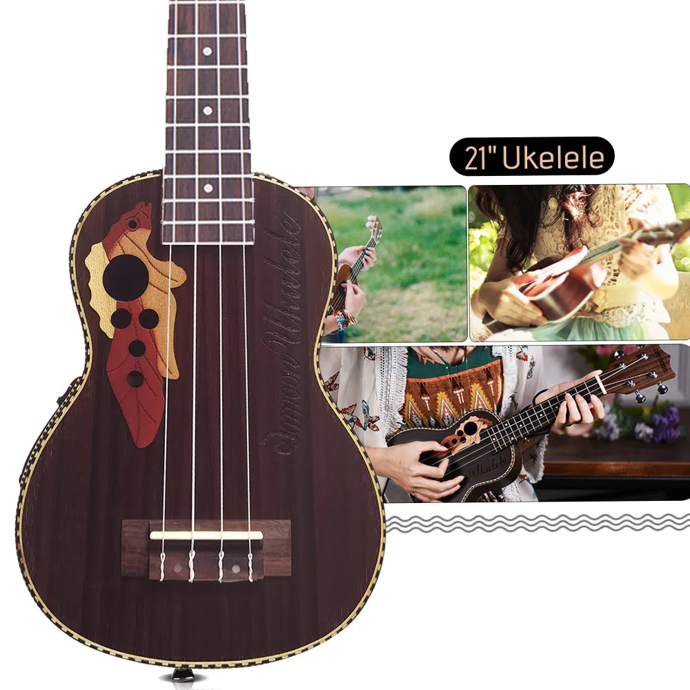 21 inch Ukulele Sapele Acoustic Ukulele 15 Fret 4 Strings Stringed