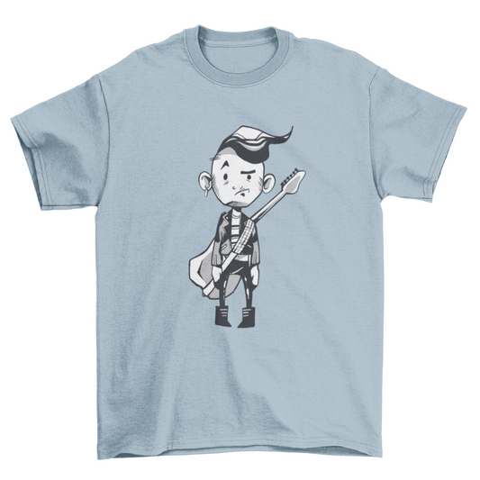 Character Holding Guitar T-Shirt Design