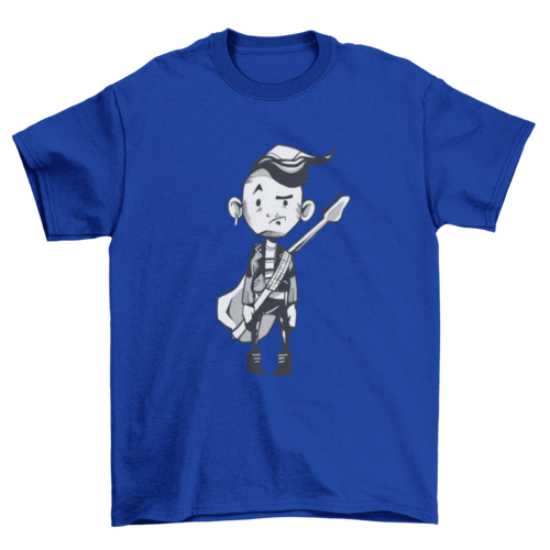 Character Holding Guitar T-Shirt Design