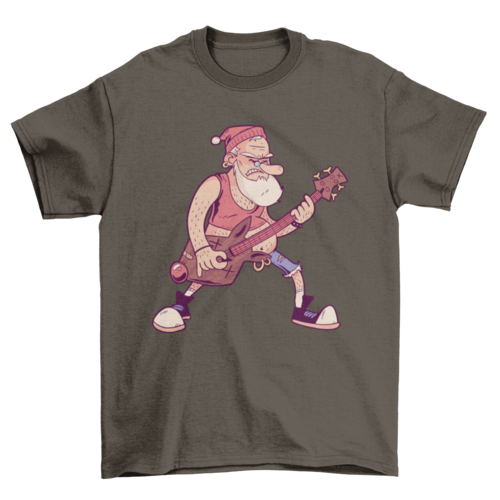 Santa rock t-shirt
