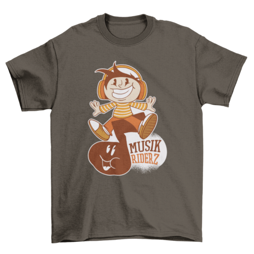 Music Rider Cartoon T-shirt