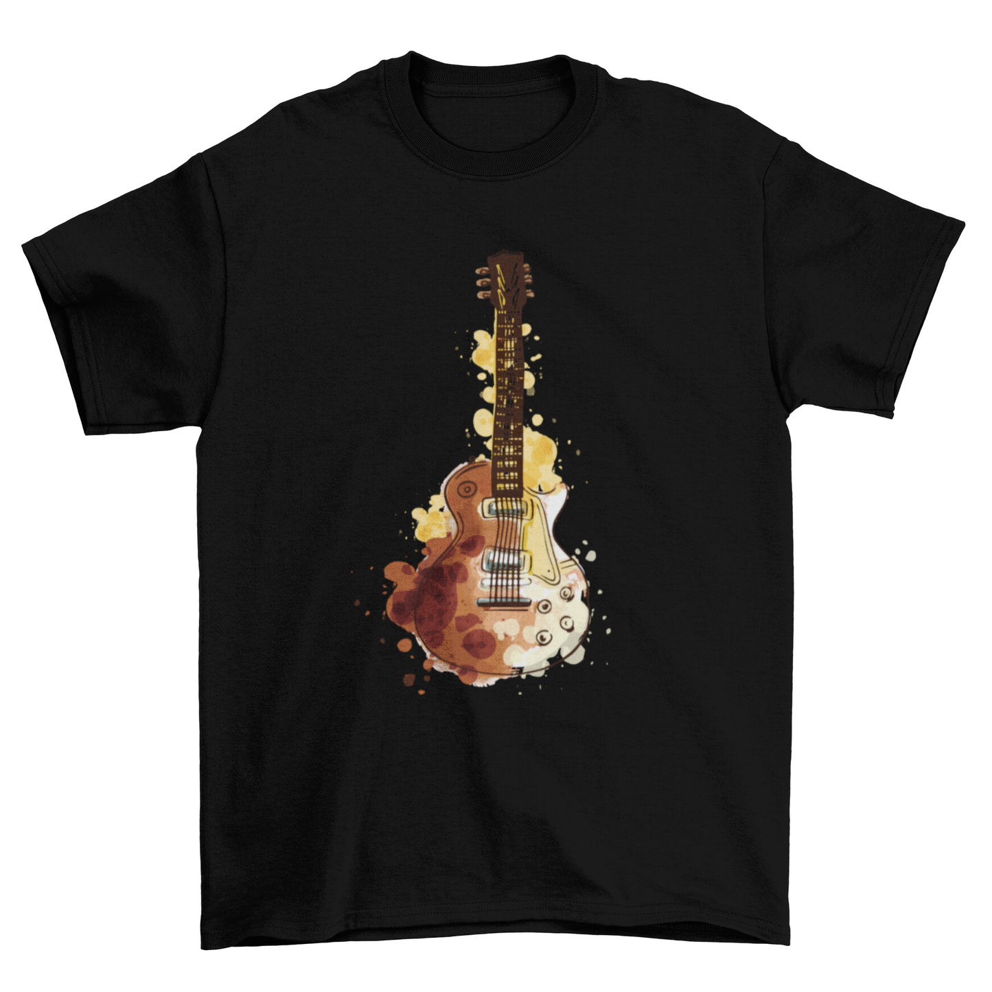 Watercolor Guitar T-shirt Design