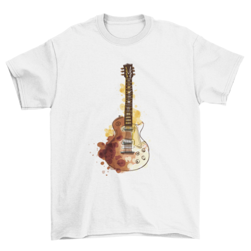 Watercolor Guitar T-shirt Design